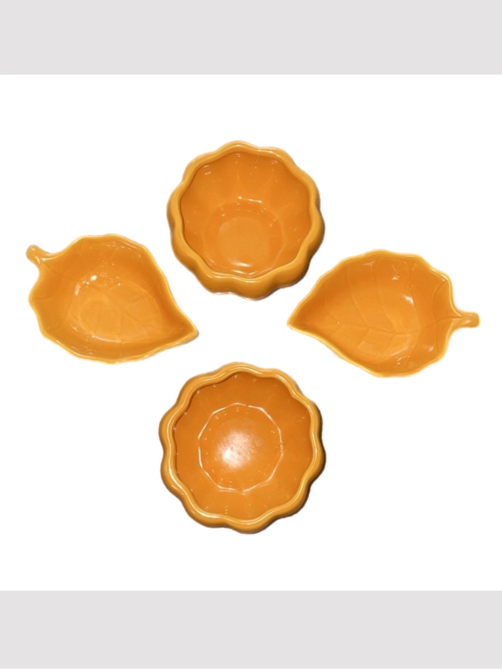 Set of four trinket dishes/ fall decor/dipping saucers